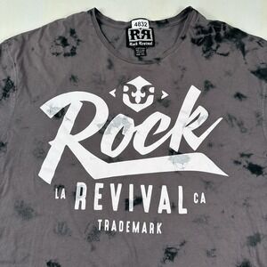 Rock Revival Tie Dye T-Shirt Men XXL Graphic Print Short Sleeve Logo Distressed